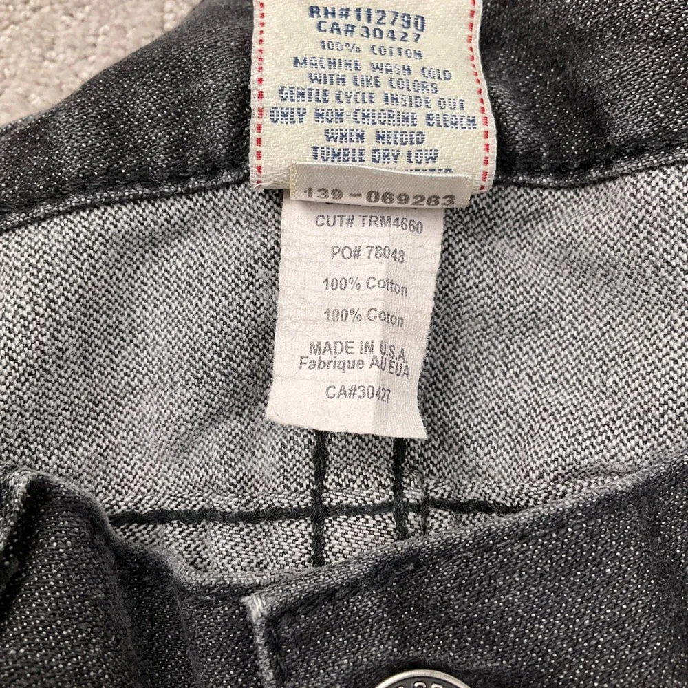True Religion Ricky Jeans‎ Mens 34 Black Good Fade Horseshoe Straight Grunge USA